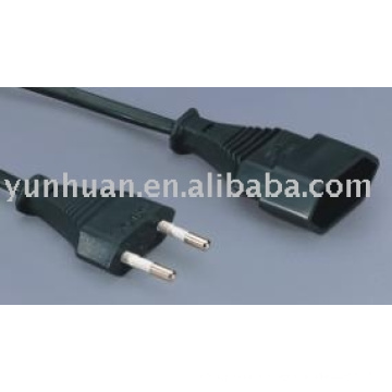 Power Cords with EU certificates Y001/Y001Z 2pin plug cable